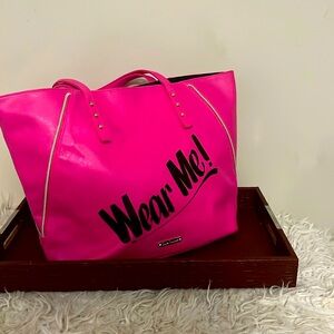 Juicy Couture Hot Pink Wear Me! never full tote bag Shoulder Bag Barbiecore Pink